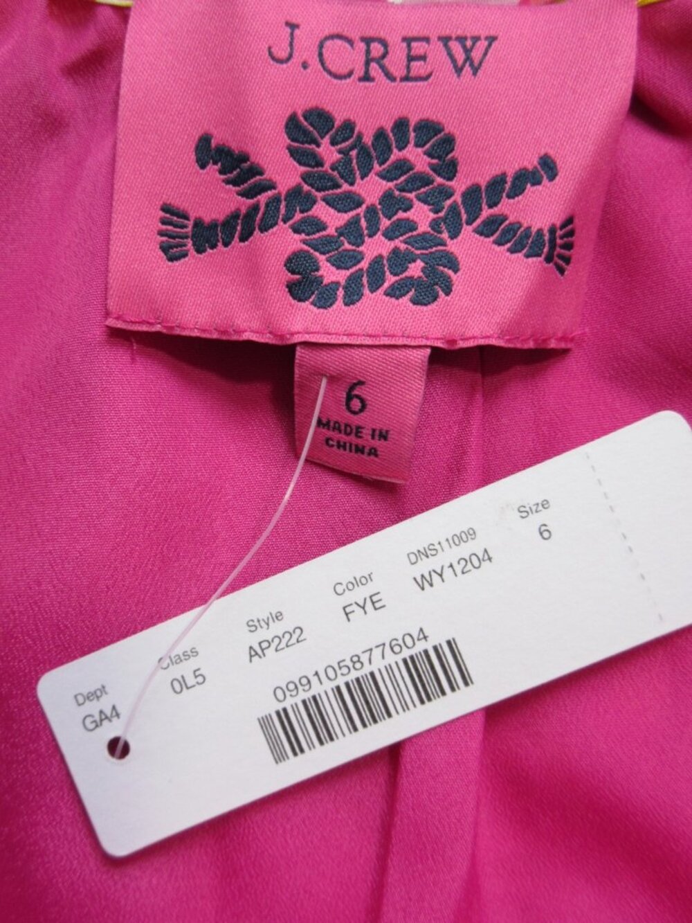NWT J.Crew Scoopneck Silk Maxi in Fuchsia Yellow Floral Removable Belt Dress 6 - Picture 5 of 6